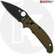 MODIFIED Spyderco Manix 2 Knife with Black DLC Blade + AWT Linerless Manix FDE Scales + Light Spring Kit