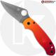 MODIFIED Spyderco Para 3 Lightweight Salt - Magnacut - Red Fade Rit Dye Handle