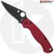 MODIFIED Spyderco Para Military 2 Knife with Black DLC Blade + AWT Agent PM2 Weathered Red Scales