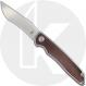 Kizer Matanzas Ki4510A4 - Nick Swan - Stonewash Recurve Tanto - Matte Titanium with Brown Micarta - Frame Lock Flipper Folder