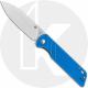 QSP Parrot Knife QS102-D - Satin D2 Spear Point - Blue G10 - Liner Lock Folder