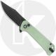 QSP Grebe QS147-D2 Knife - Blackwash 14C28N Clip Point - Jade G10 - Flipper Folder