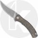 QSP Walrus QS151-B1 Knife - Stonewash D2 Trailing Point - Dark Brown Micarta - Flipper Folder