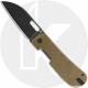 QSP Variant PE QS154-G Knife - Blackwash 14C28N Sheepsfoot - Bronze Titanium - Flipper Folder