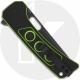 QSP Unicorn QS156-C2 Knife - Blackwash 14C28N Straight Back - Black/Neon Green G10 - Flipper Folder