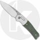 QSP Vault QS157-B1 Knife - Stonewash-Satin 14C28N Drop Point - Green Micarta