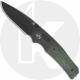 QSP Vault QS157-B1 Knife - Stonewash-Satin 14C28N Drop Point - Green Micarta