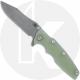 Rick Hinderer Eklipse 3.5 Knife - Spear Point - Working Finish - Translucent Green G10 / Battle Bronze Titanium