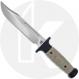 Rick Hinderer KaBar Knife - Stonewash 3V Clip Point - OD Green Micarta - Brown Leather Sheath