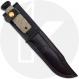 Rick Hinderer KaBar Knife - Battle Black 3V Clip Point - OD Green Micarta - Brown Leather Sheath