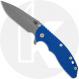 Hinderer Knives XM-18 3.5 Inch Knife - Spanto - Working Finish - S45VN - Tri Way Pivot - Blue G-10/Battle Blue Titanium