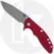 Hinderer Knives XM-18 3.5 Inch Knife - Spanto - Working Finish - S45VN - Tri Way Pivot - Red G-10/Titanium