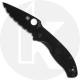 Spyderco Tenacious Lightweight C122SBBK - Value Folder - Serrated Black Blade - Liner Lock - Black FRN