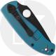 Spyderco Tenacious C122TIBLBKP Knife - Black Oxide 8Cr13MoV Drop Point - Blue Titanium