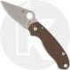 Spyderco Para 3 C223GPBN15V Knife - Sprint Run - Satin 15V Blade - Brown G10 - USA Made