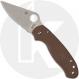 Spyderco Para 3 Lightweight C223PBN15V Knife - Sprint Run - Satin 15V Blade - Brown FRN - USA Made