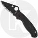 Spyderco Para 3 Lightweight Knife C223SBBK - Serrated Black Blade - Black FRN Handle - Compression Lock - USA Made