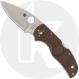 Spyderco Native 5 C41PBN15V5 Knife - Sprint Run - Satin 15V Blade - Brown FRN - USA Made