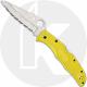 Spyderco Pacific Salt 2 Knife - C91SYL2 - Serrated H-2 Drop Point - Yellow FRN - Lock Back