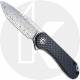 CIVIVI Elementum Knife C907DS - Damascus Drop Point - Black G10 / Carbon Fiber - Liner Lock Flipper Folder